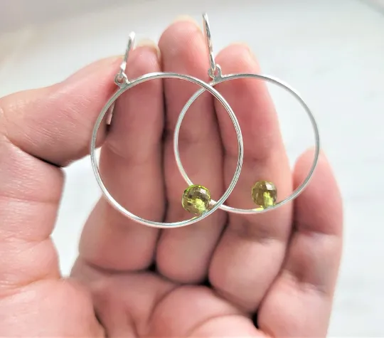 Peridot Hoop Earrings