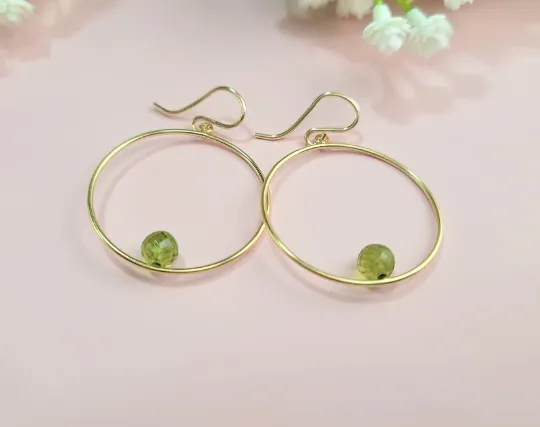 Peridot Hoop Earrings