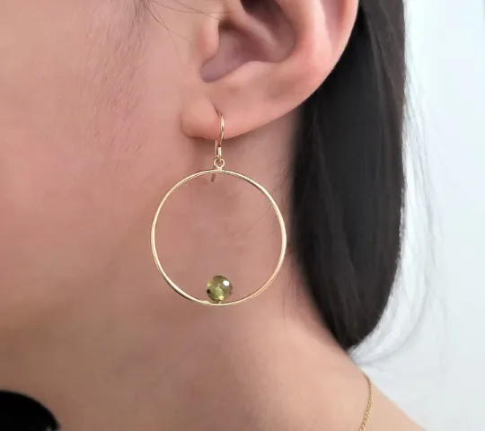 Peridot Hoop Earrings