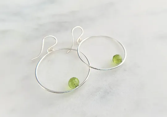 Peridot Hoop Earrings