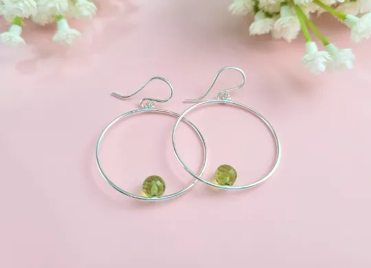 Peridot Hoop Earrings