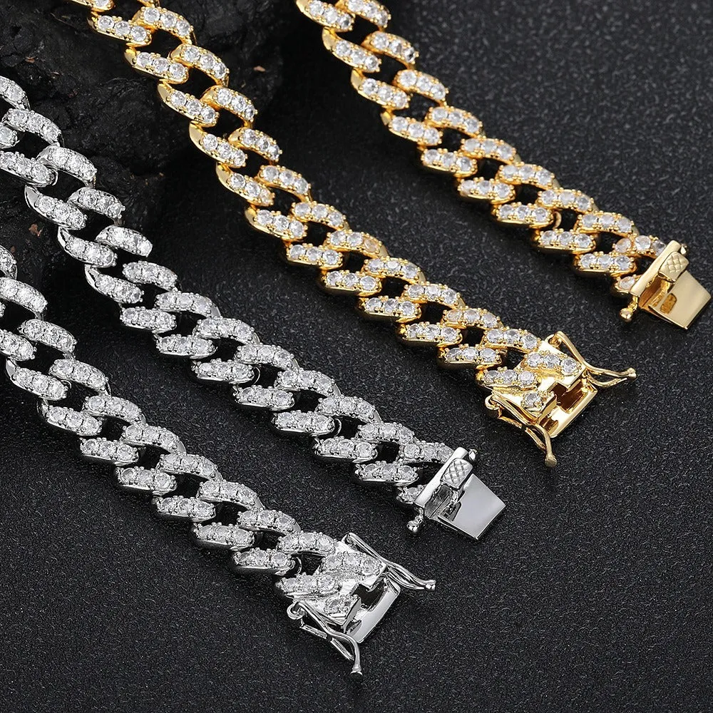 Pink Heart Cuban Link Bracelet - 10mm