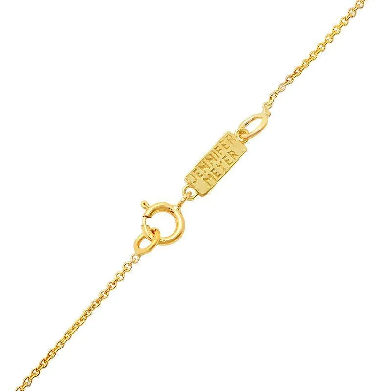 Pink Opal Inlay Bar Necklace with Diamonds
