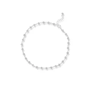 Rainbow Moonstone 9.5"   1" Bead Anklet