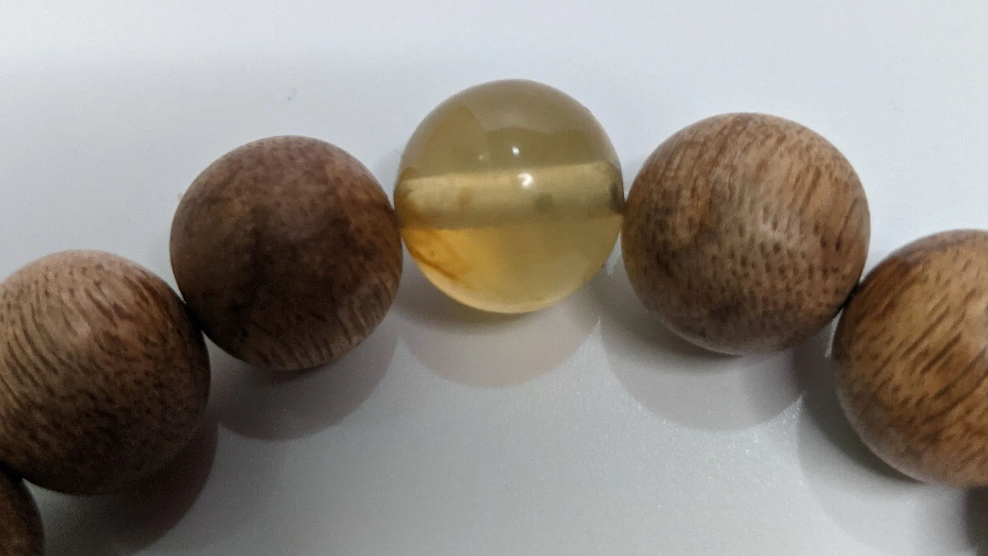 Rare Blue Amber and Vietnamese Wild Agarwood Bracelet