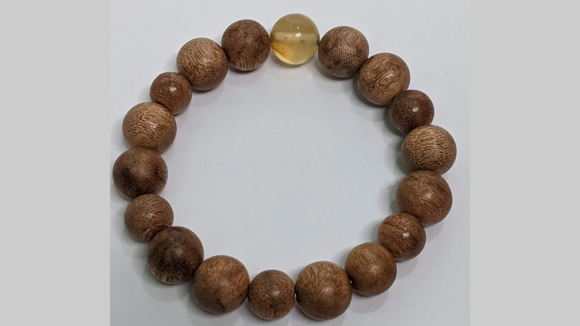 Rare Blue Amber and Vietnamese Wild Agarwood Bracelet
