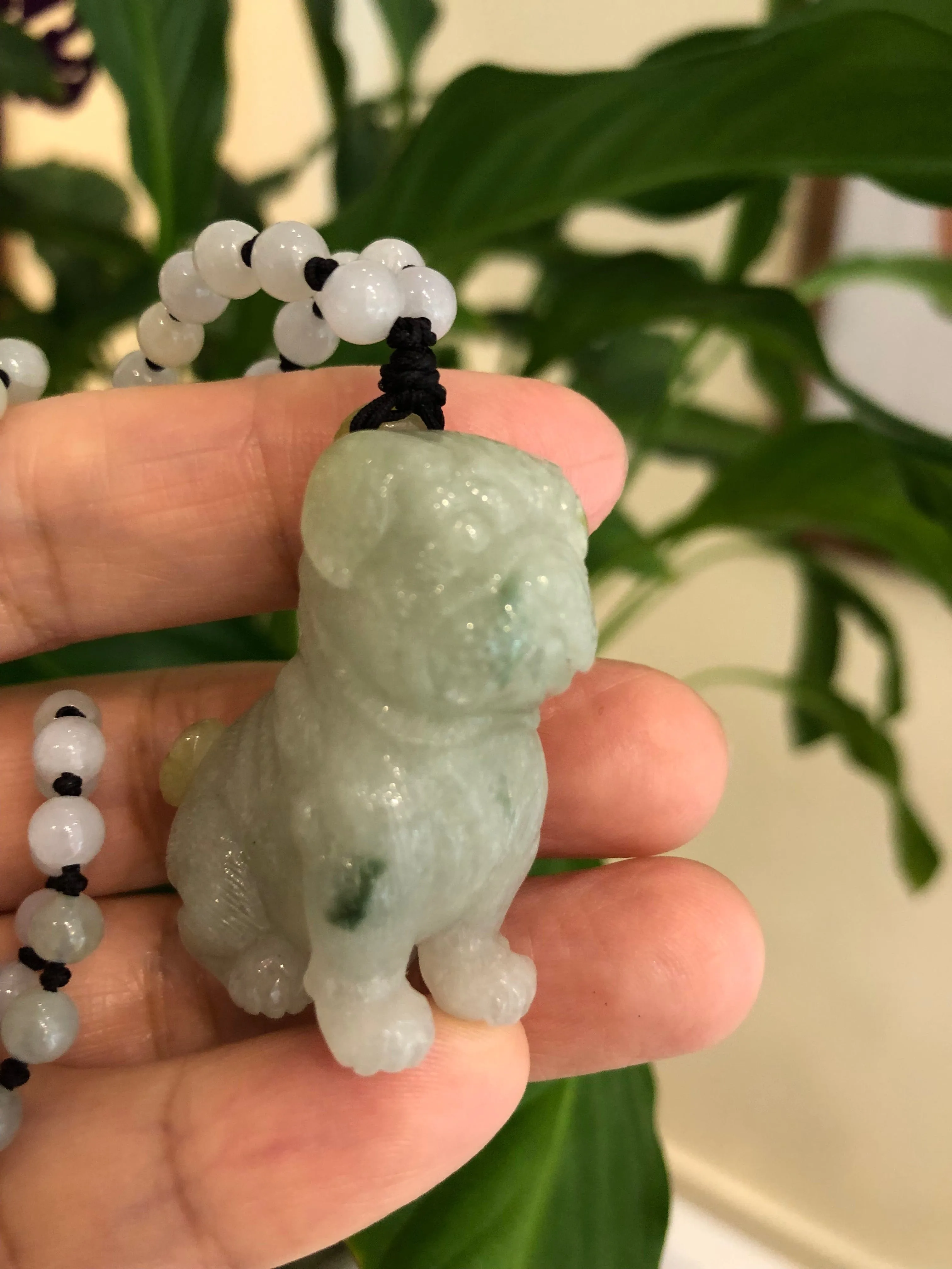 RealJade® Co. Natural Jadeite Jade Shar Pei Dog Carving, Collectibles