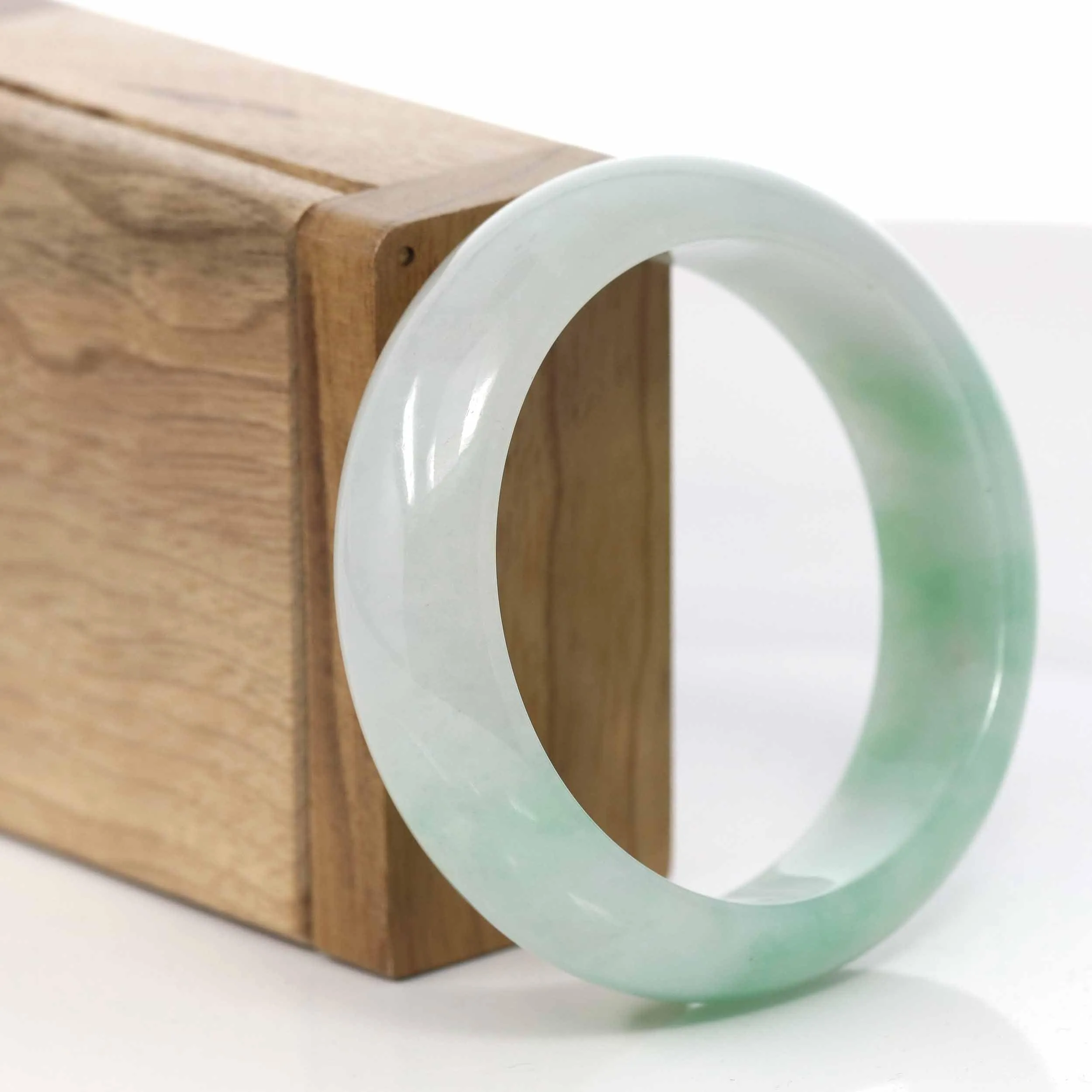 RealJade® Co. "Classic Bangle" Genuine Burmese High Quality Jadeite Jade Bangle Bracelet (55.49 mm) #417