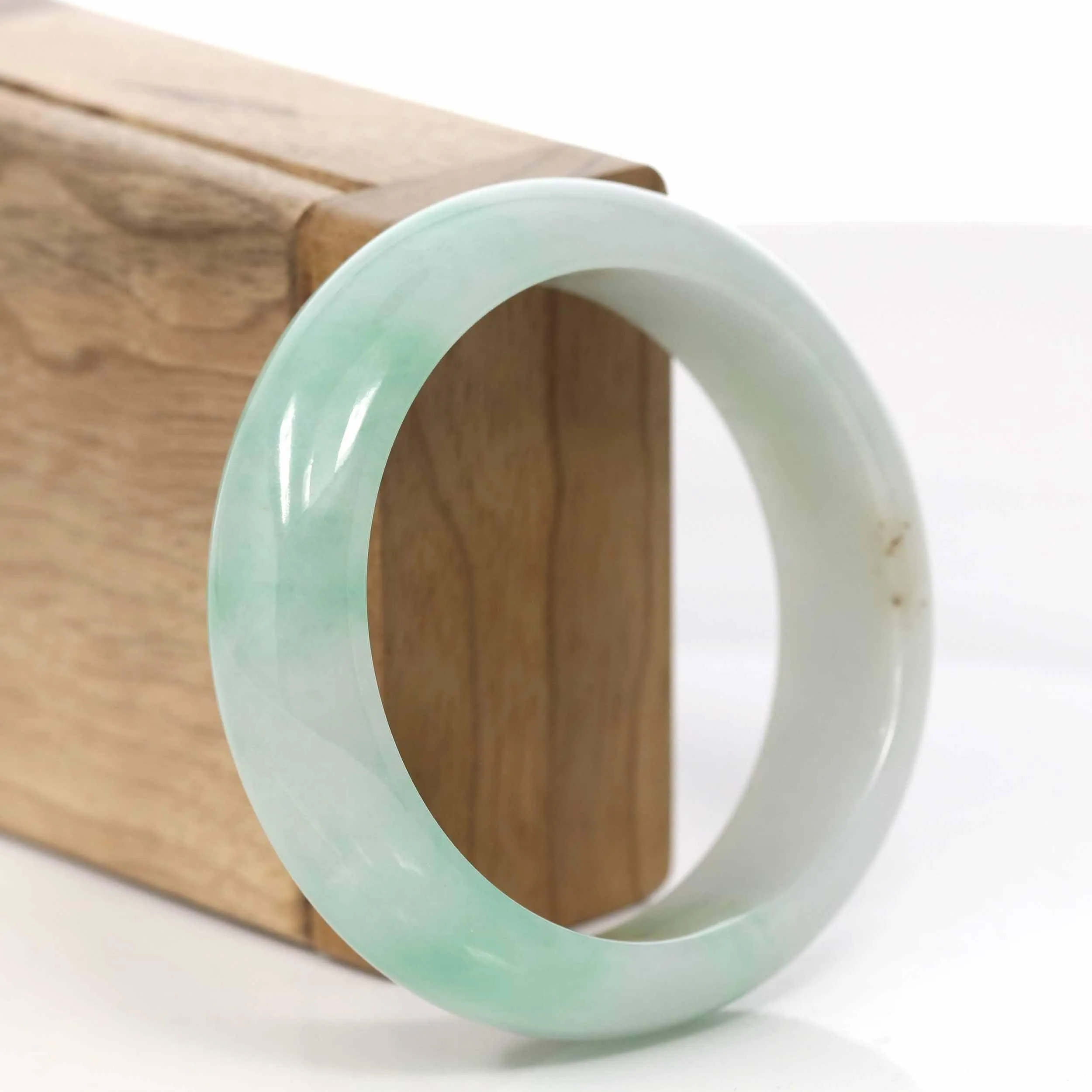 RealJade® Co. "Classic Bangle" Genuine Burmese High Quality Jadeite Jade Bangle Bracelet (55.49 mm) #417