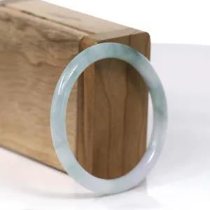 RealJade® Co. "Petite" Natural Burmese Blue-green Jadeite Jade Bangle Bracelet (54.26mm)#T154