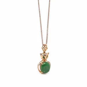 RealJade® Co. "Stallion" 18k Rose Gold Genuine Burmese Imperial Jadeite Stallion Necklace, real jadeite Jade Horse Pendant Necklace