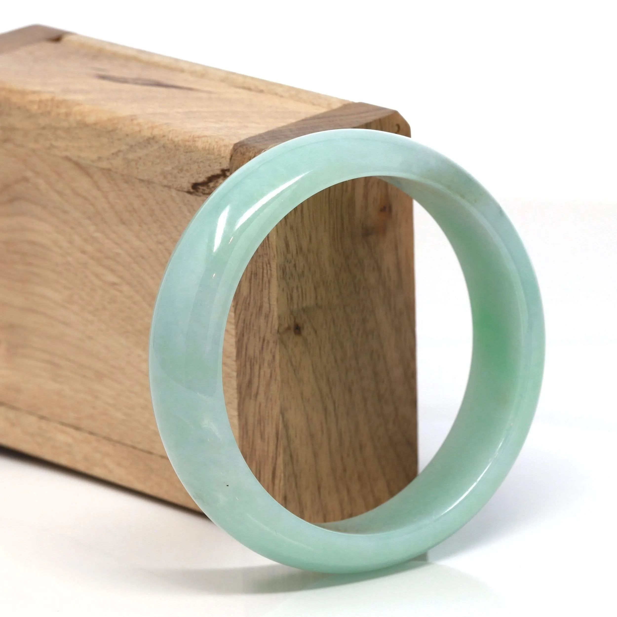 RealJade® "Classic Bangle" Genuine Burmese High Quality Jadeite Jade Bangle Bracelet ( 57.10    )#128