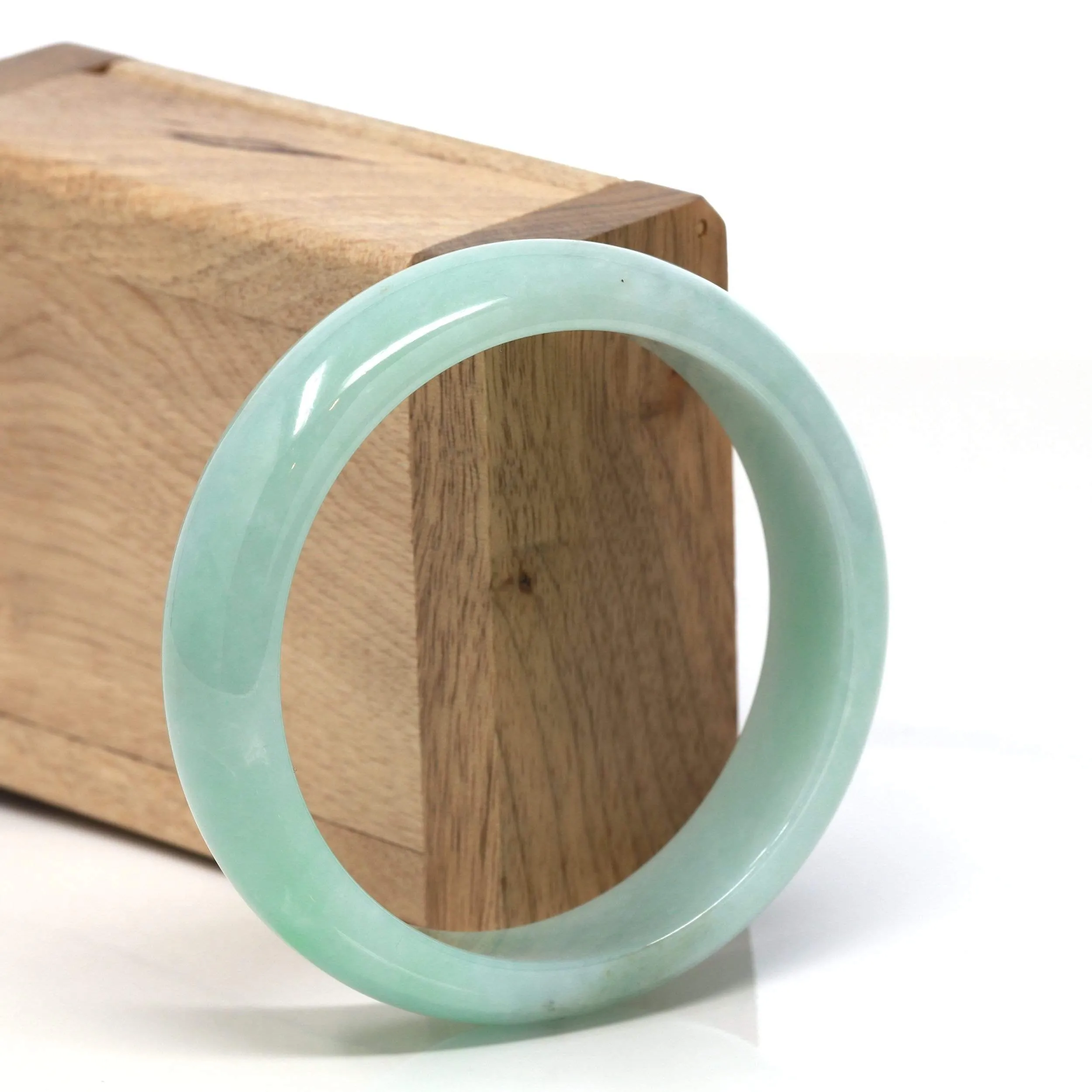 RealJade® "Classic Bangle" Genuine Burmese High Quality Jadeite Jade Bangle Bracelet ( 57.10    )#128