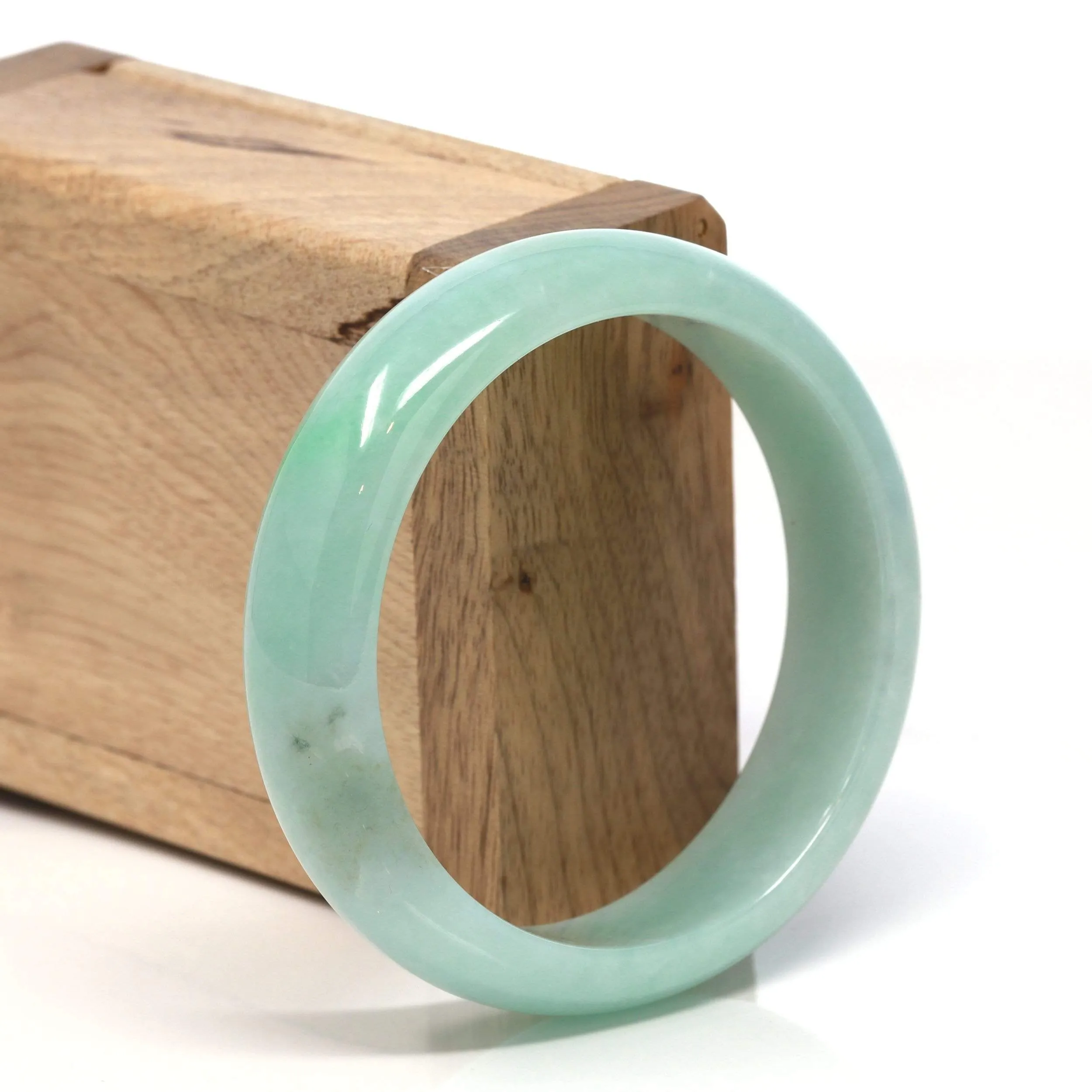 RealJade® "Classic Bangle" Genuine Burmese High Quality Jadeite Jade Bangle Bracelet ( 57.10    )#128