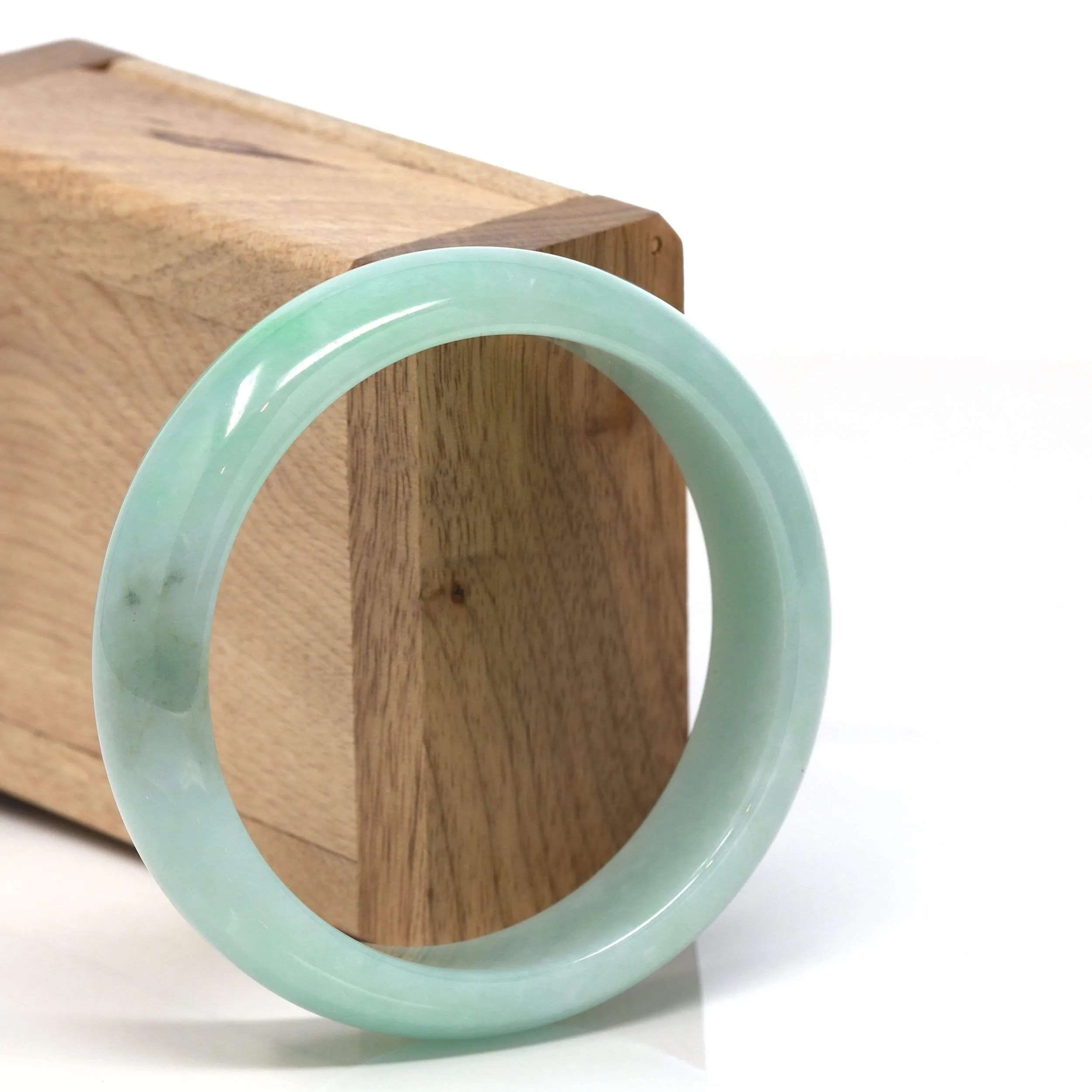 RealJade® "Classic Bangle" Genuine Burmese High Quality Jadeite Jade Bangle Bracelet ( 57.10    )#128