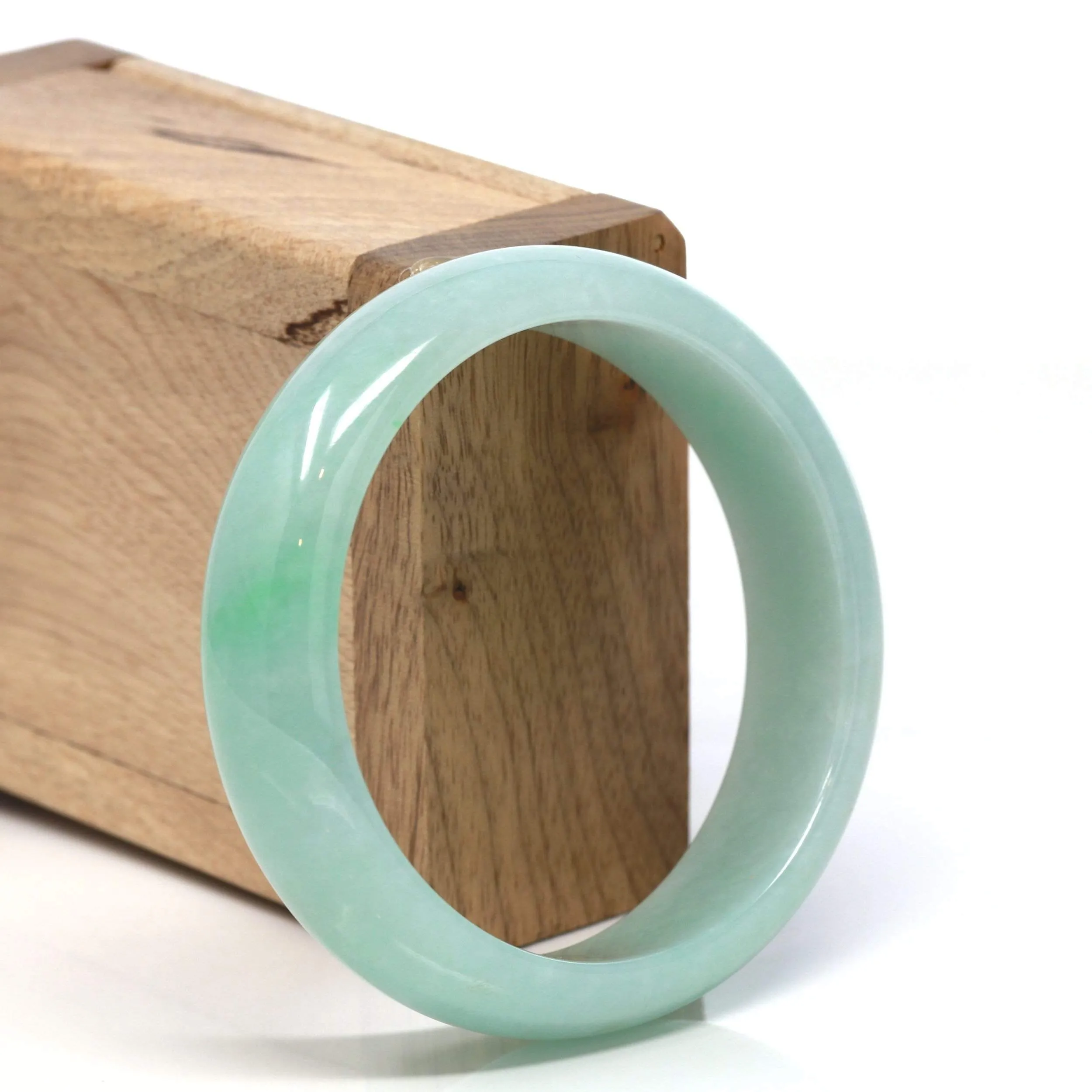 RealJade® "Classic Bangle" Genuine Burmese High Quality Jadeite Jade Bangle Bracelet ( 57.10    )#128