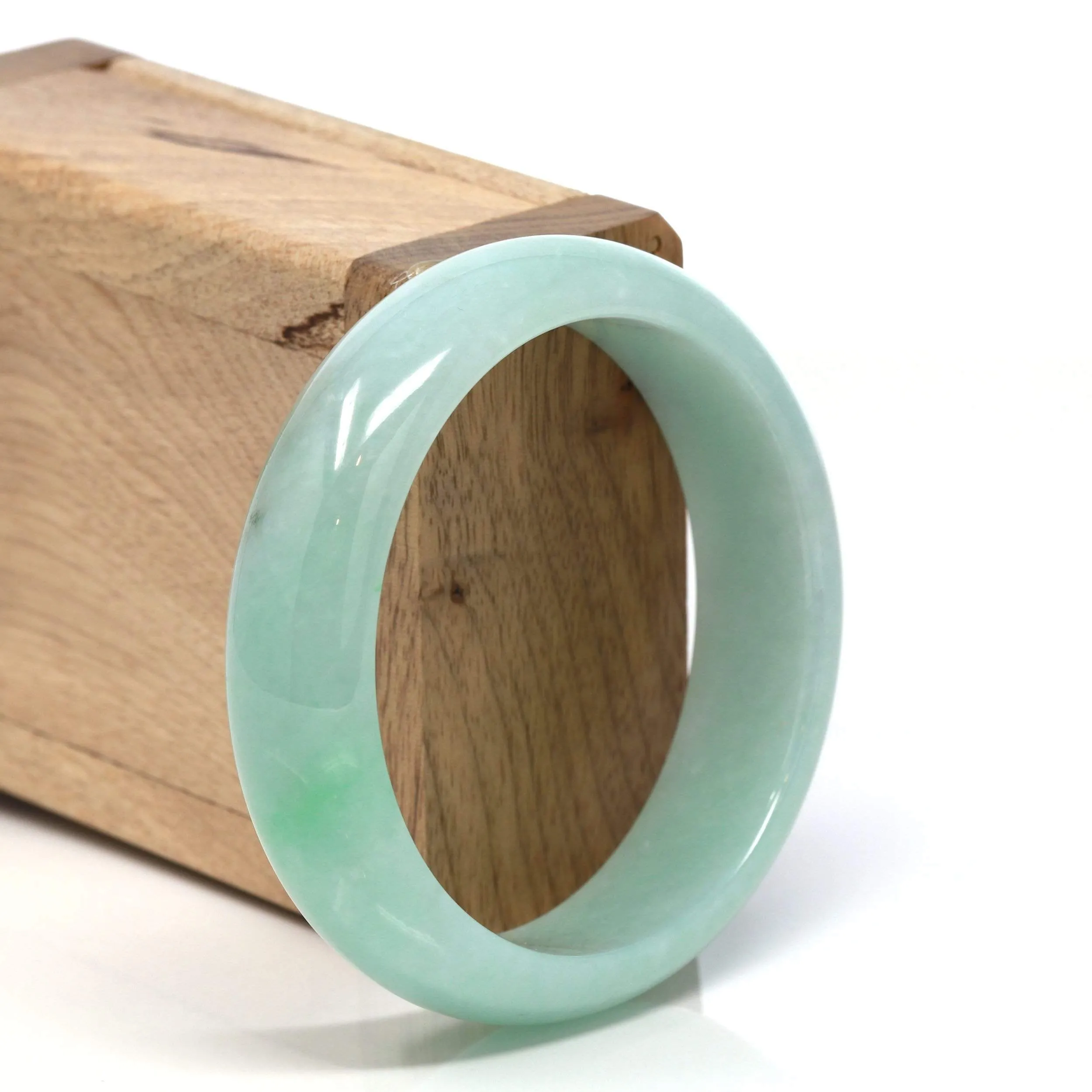 RealJade® "Classic Bangle" Genuine Burmese High Quality Jadeite Jade Bangle Bracelet ( 57.10    )#128