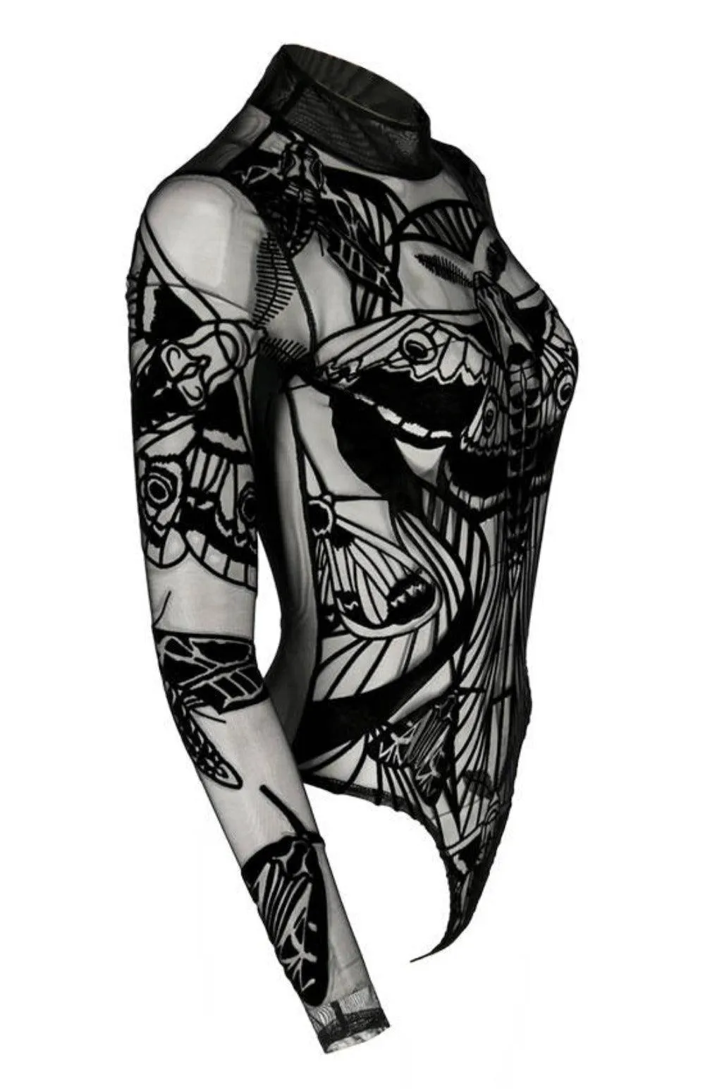 Restyle - Moths Contour mesh bodysuit