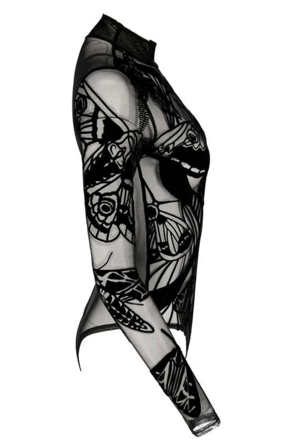 Restyle - Moths Contour mesh bodysuit