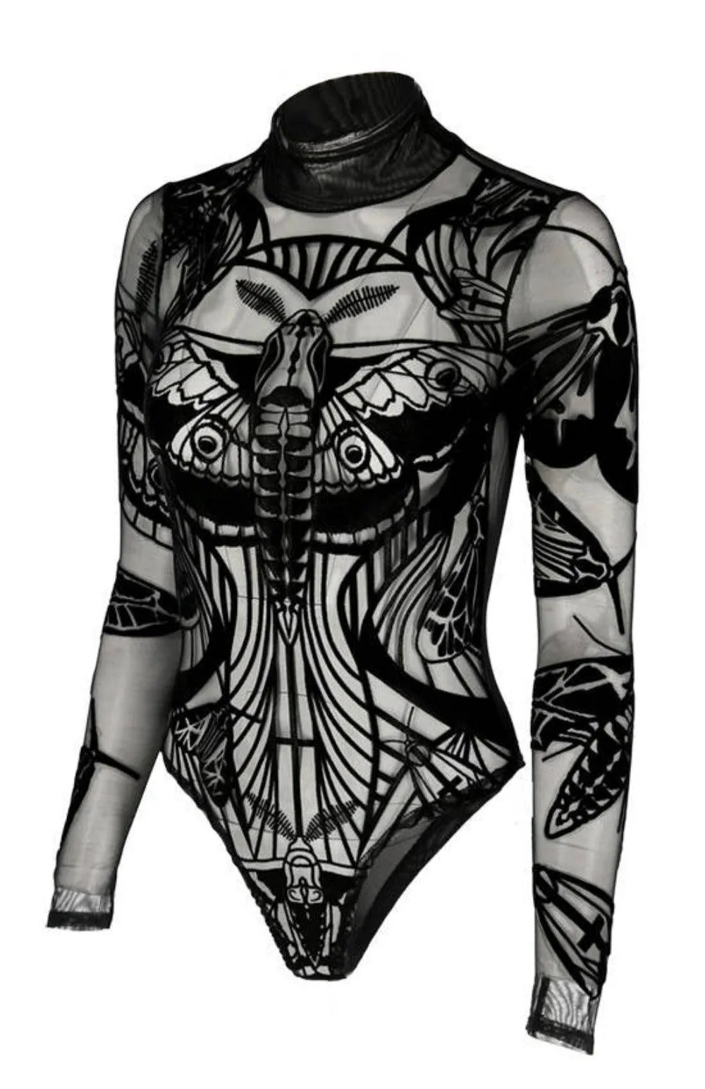 Restyle - Moths Contour mesh bodysuit