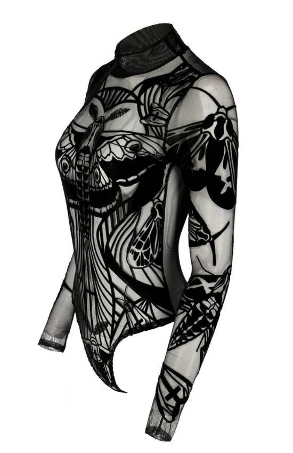 Restyle - Moths Contour mesh bodysuit