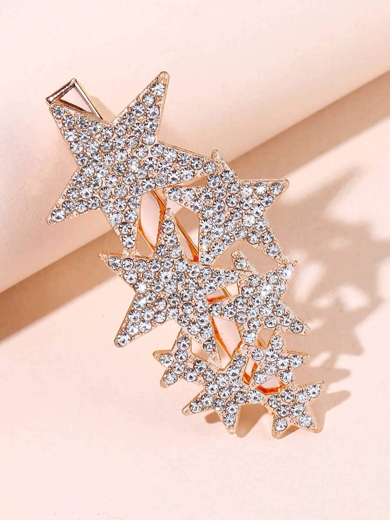 Rhinestone Star Decor Alligator Hair Clip for Women Barrette Styling Hair