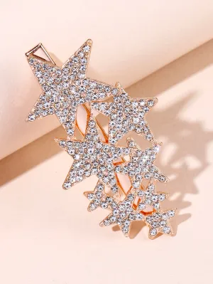 Rhinestone Star Decor Alligator Hair Clip for Women Barrette Styling Hair