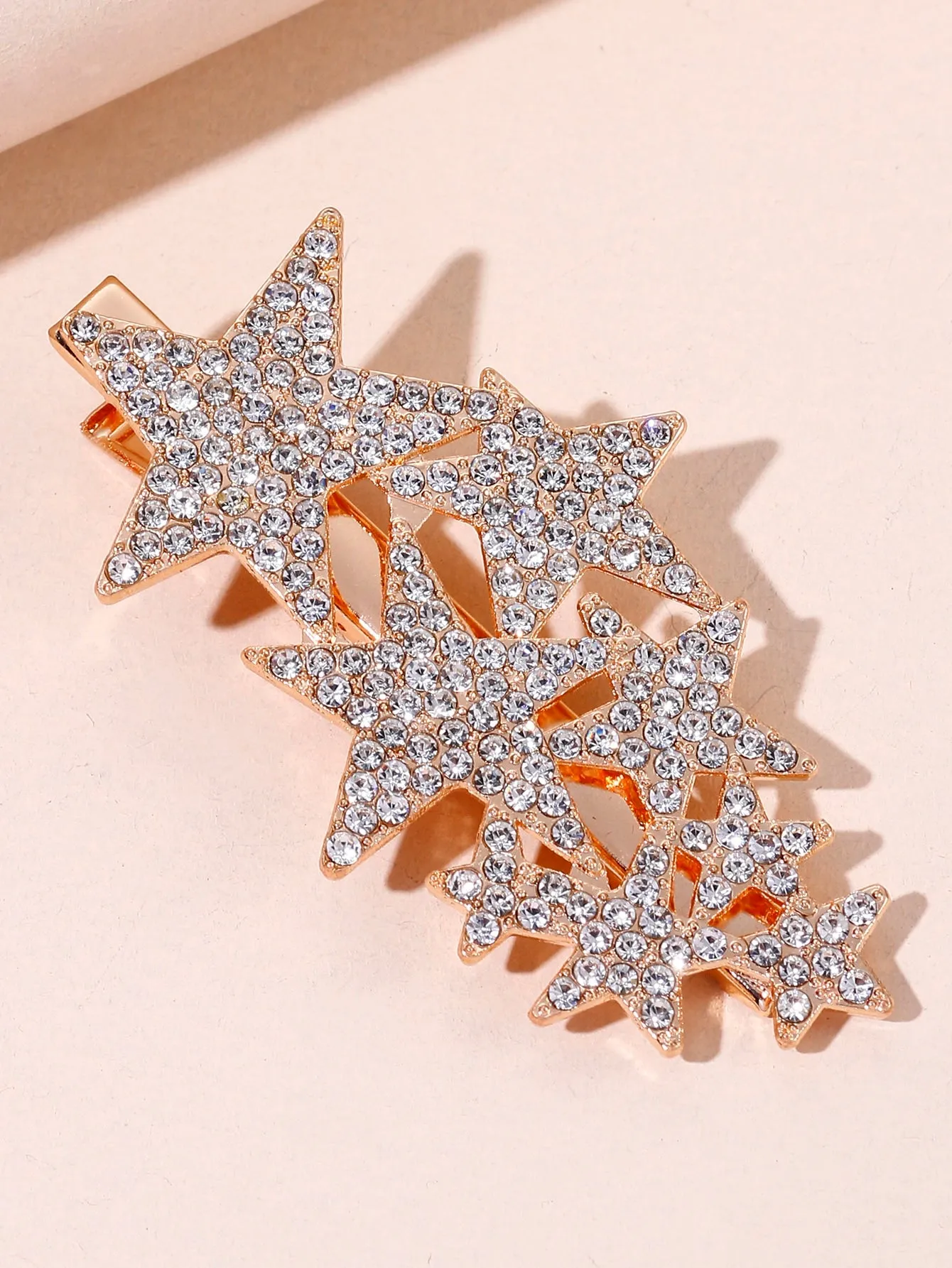Rhinestone Star Decor Alligator Hair Clip for Women Barrette Styling Hair