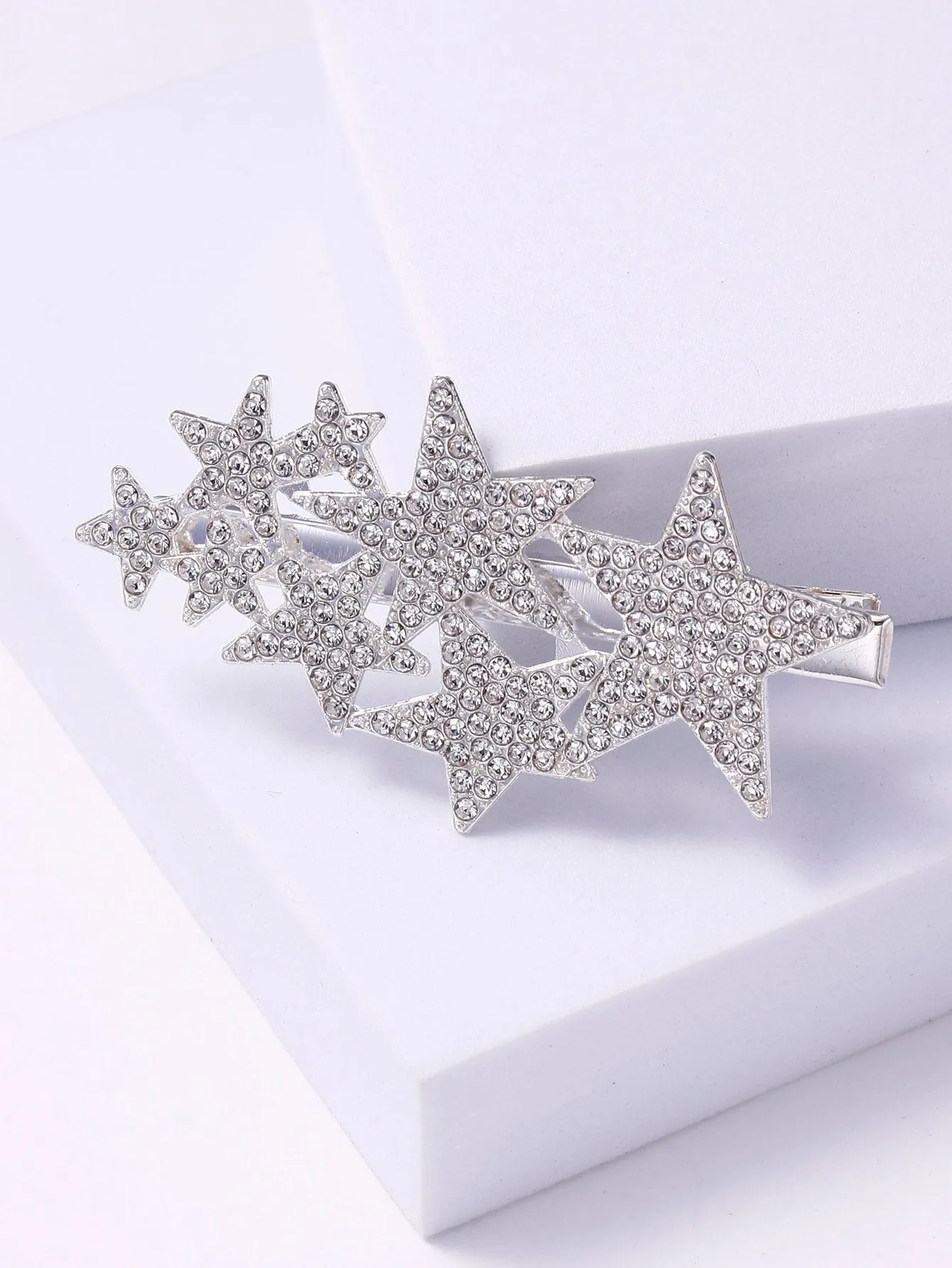 Rhinestone Star Decor Alligator Hair Clip for Women Barrette Styling Hair
