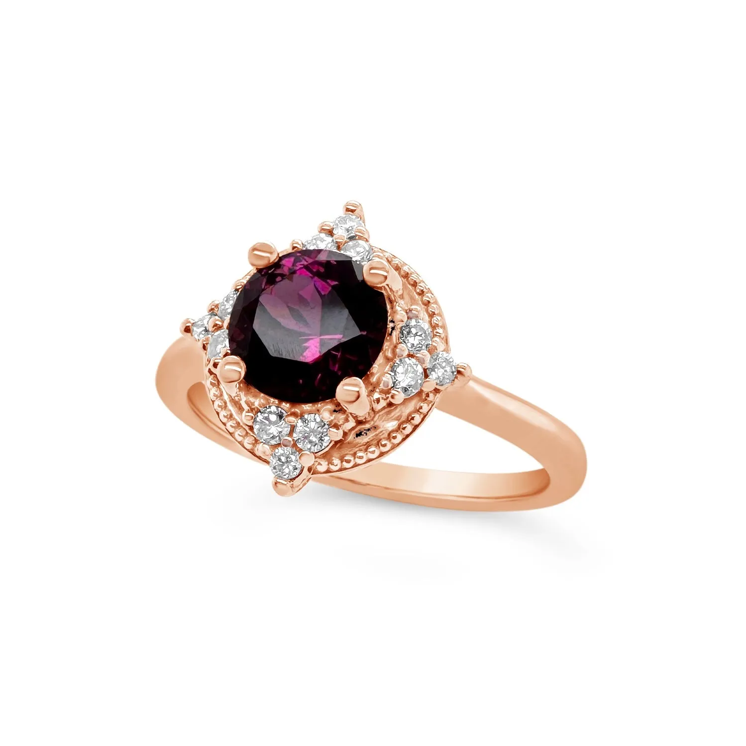 Rhodolite Garnet & Diamond Ring
