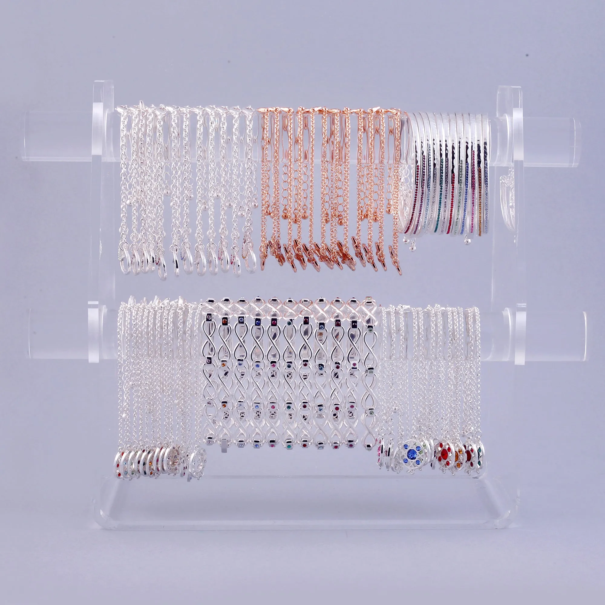 Rose Gold Light Amethyst June Birthstone Butterfly Bracelet