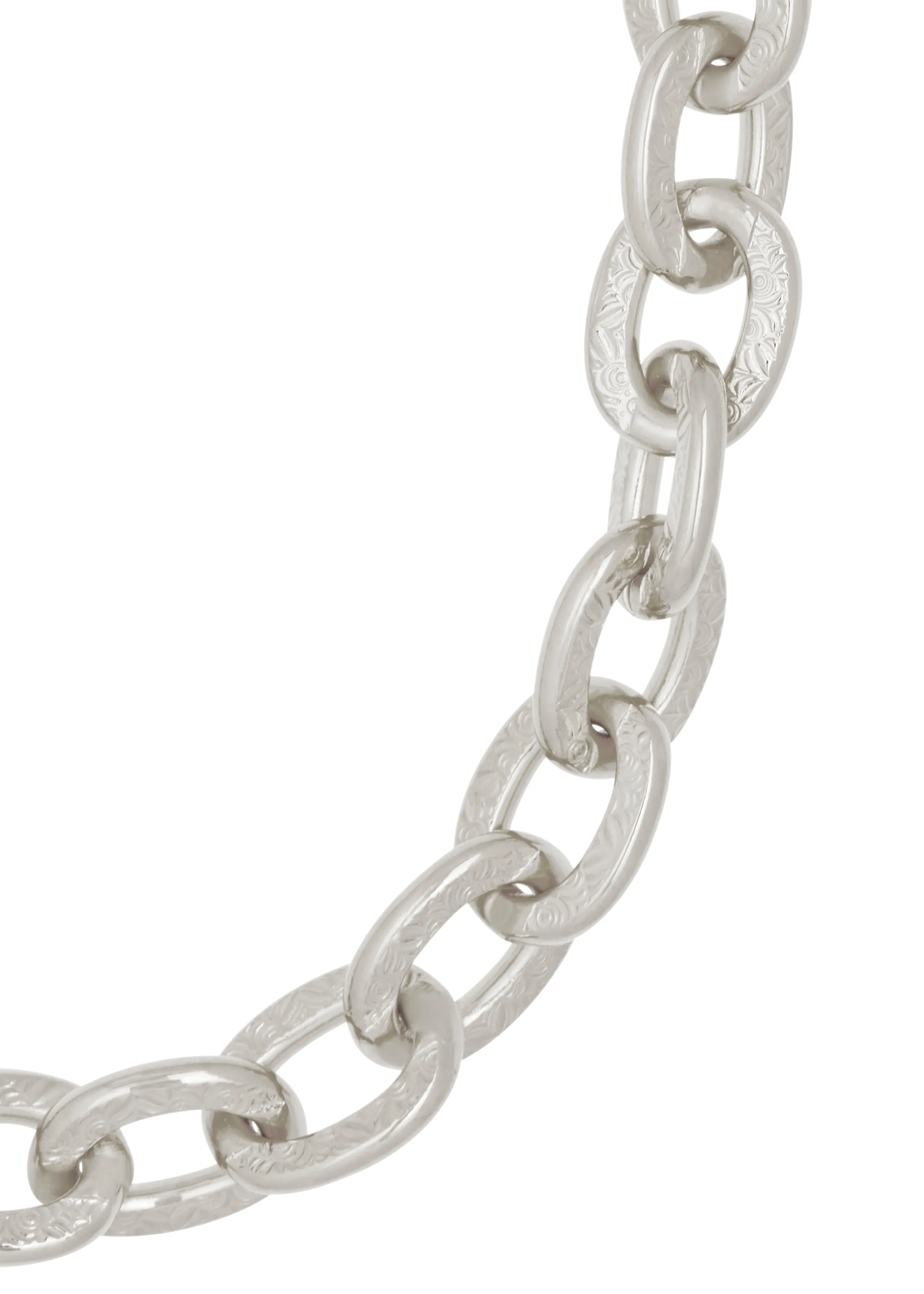 Scroll Chain Necklace in Silver