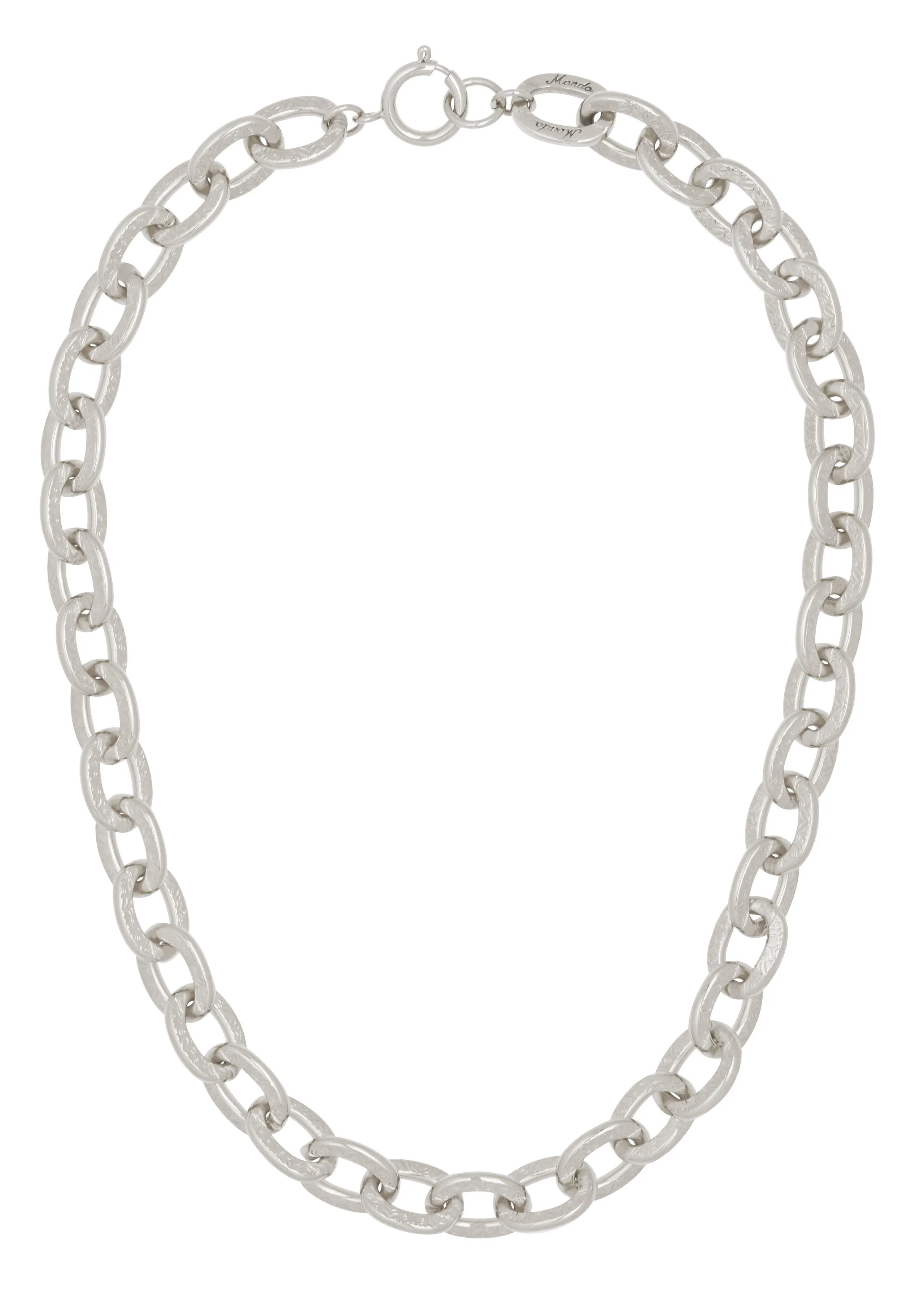Scroll Chain Necklace in Silver