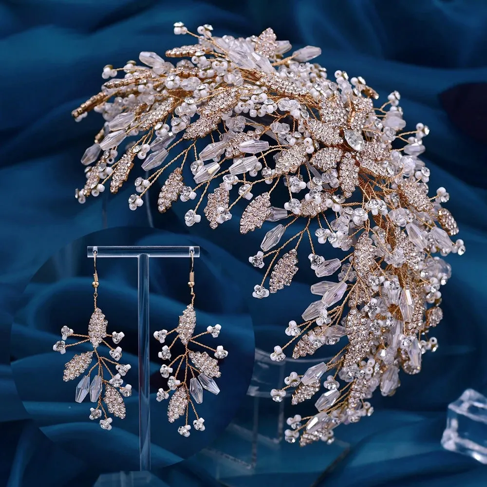 Shiny Wedding Head Piece Beads Bridal Hair Accessories Party Headdresses Pageant Headwear