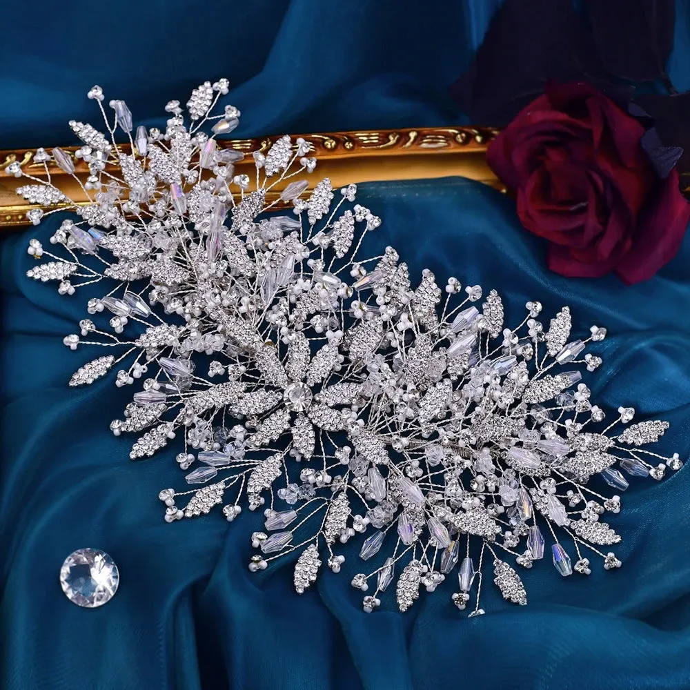 Shiny Wedding Head Piece Beads Bridal Hair Accessories Party Headdresses Pageant Headwear