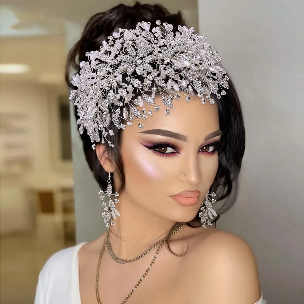 Shiny Wedding Head Piece Beads Bridal Hair Accessories Party Headdresses Pageant Headwear