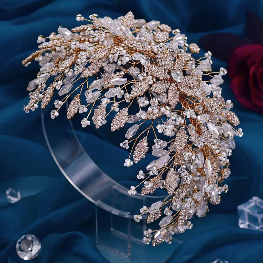 Shiny Wedding Head Piece Beads Bridal Hair Accessories Party Headdresses Pageant Headwear