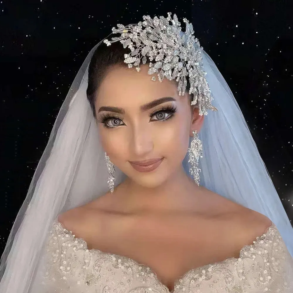 Shiny Wedding Head Piece Beads Bridal Hair Accessories Party Headdresses Pageant Headwear