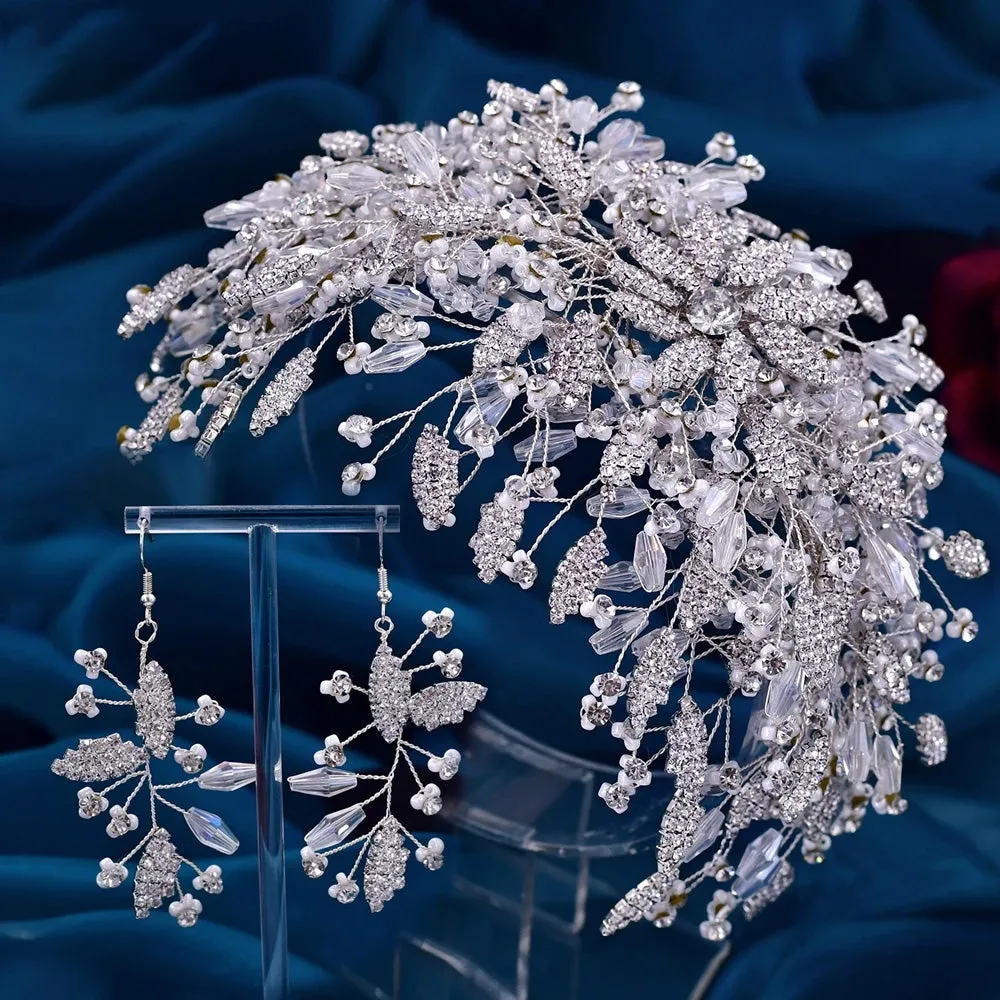 Shiny Wedding Head Piece Beads Bridal Hair Accessories Party Headdresses Pageant Headwear