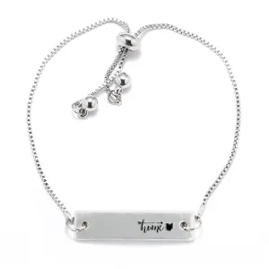 Silver Home is Ohio Adjustable Bar Bracelet