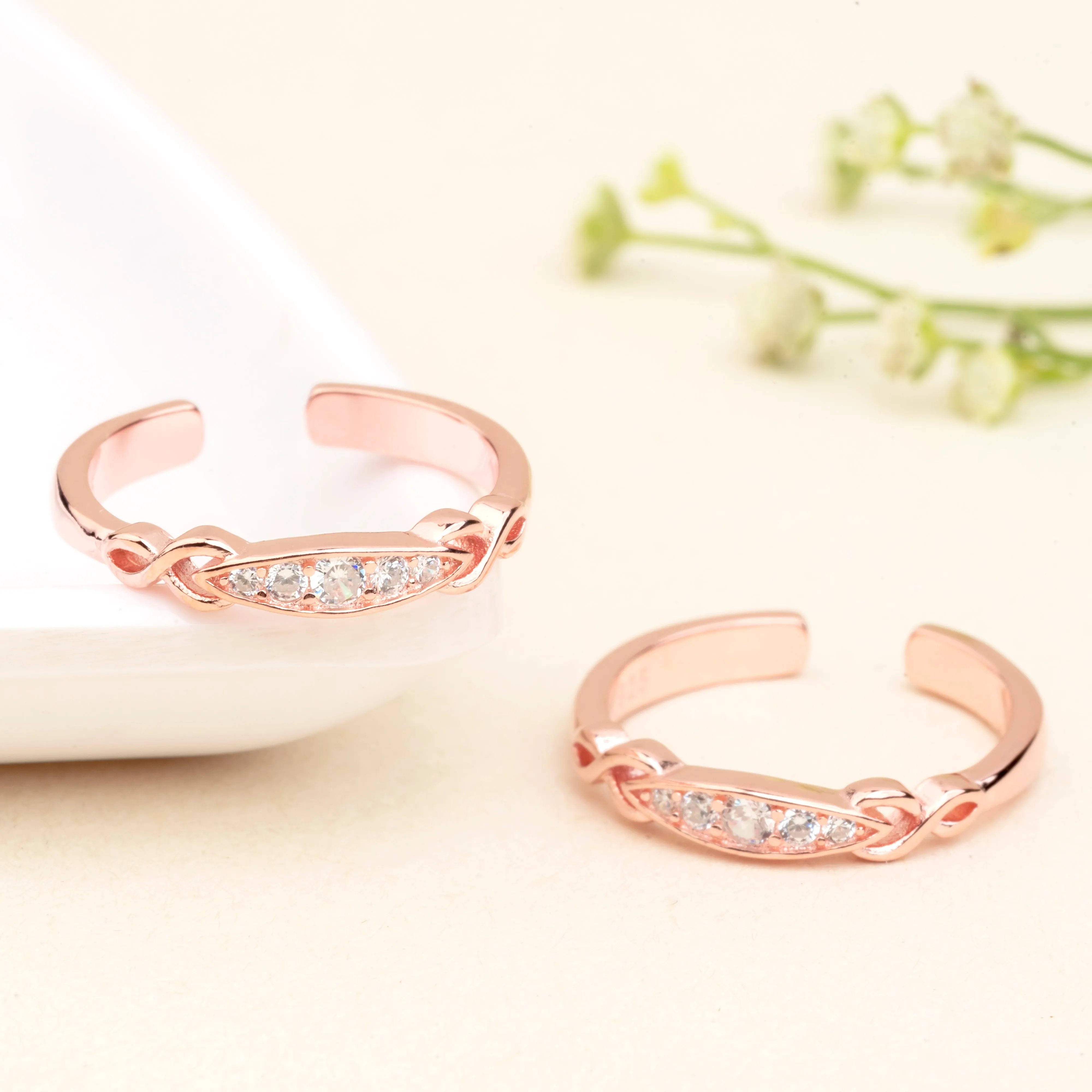 Silver Rose Elegant Toe Ring