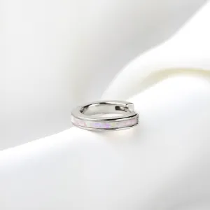 Silver Shiny Opal Hoop