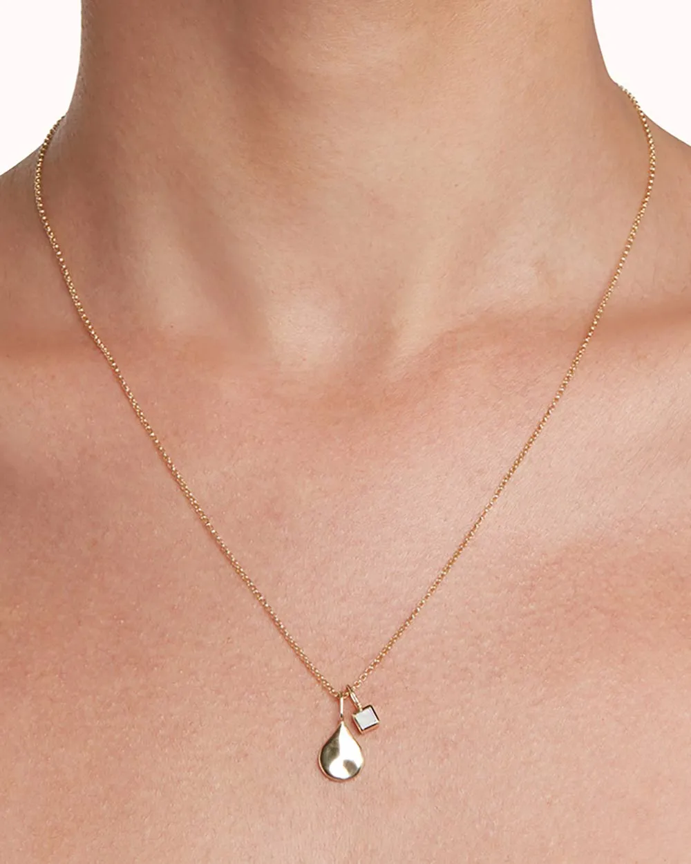 Solid Gold Opal October Birthstone Necklace