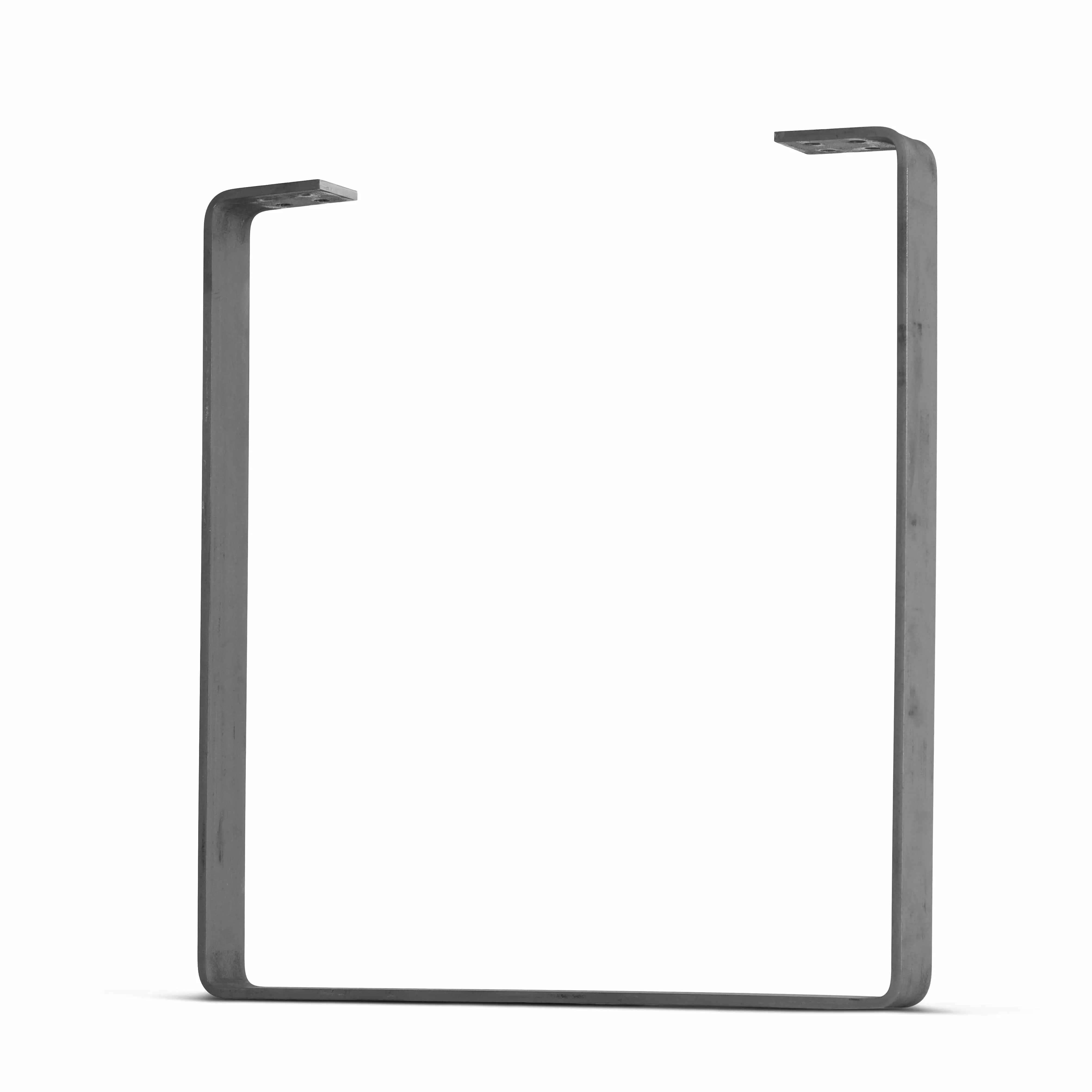 Standard Duty U-Shape Flat Bar Table Leg & Bench Base (Sold Separately) - Raw Steel - 10" - 16" Height - 0.25" Thick Metal