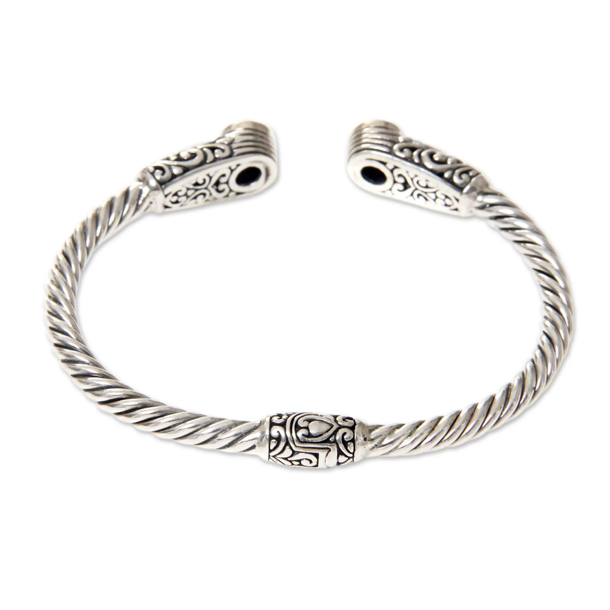 Sterling Silver & Amethyst Bangle Bracelet