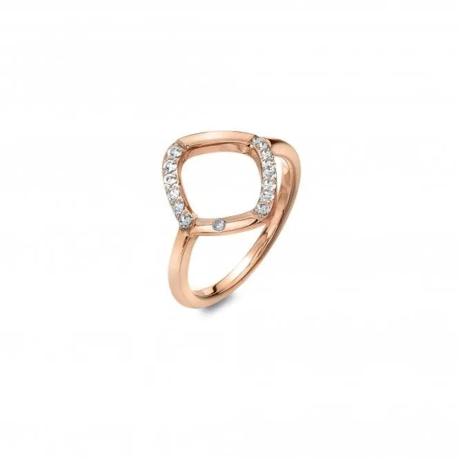 Sterling Silver Rose Gold Behold White Topaz Ring