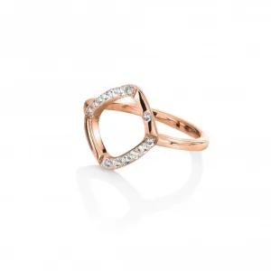 Sterling Silver Rose Gold Behold White Topaz Ring