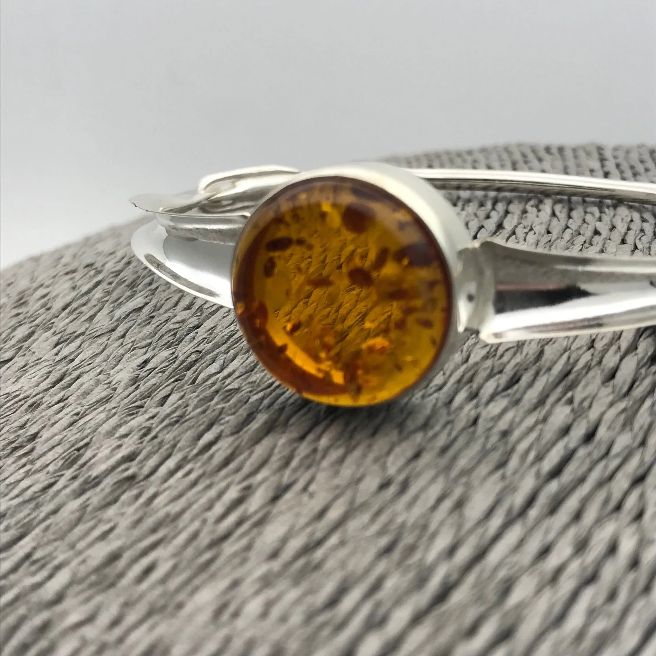 Sterling Silver Round Amber Contemporary Bracelet