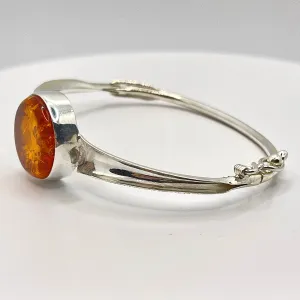 Sterling Silver Round Amber Contemporary Bracelet
