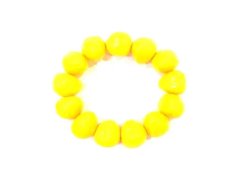 Synthetic Amber Opaque Yellow Bracelet 18X22Mm